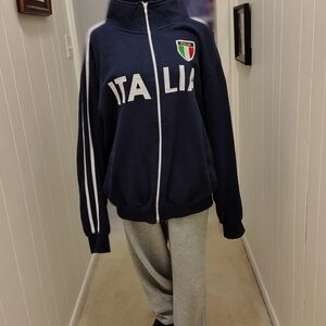 Italia Navy Blue Zip-Up Jacket